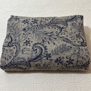 Ethan Allen Queen Duvet Cover Blue Gray Paisley 90"x92" Made Italy 100% Cotton